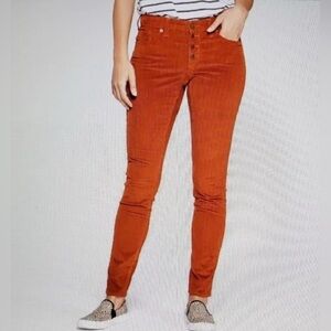 Universal thread mid-rise skinny Fall maple burnt orange corduroy pants NWT 2reg